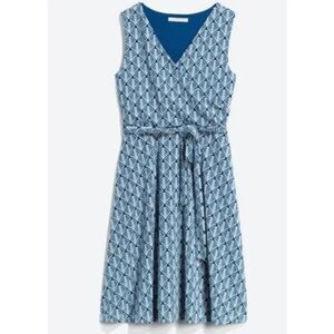 ✨41 Hawthorne Lorene Faux Wrap Knit Sz Large Blue Dress✨